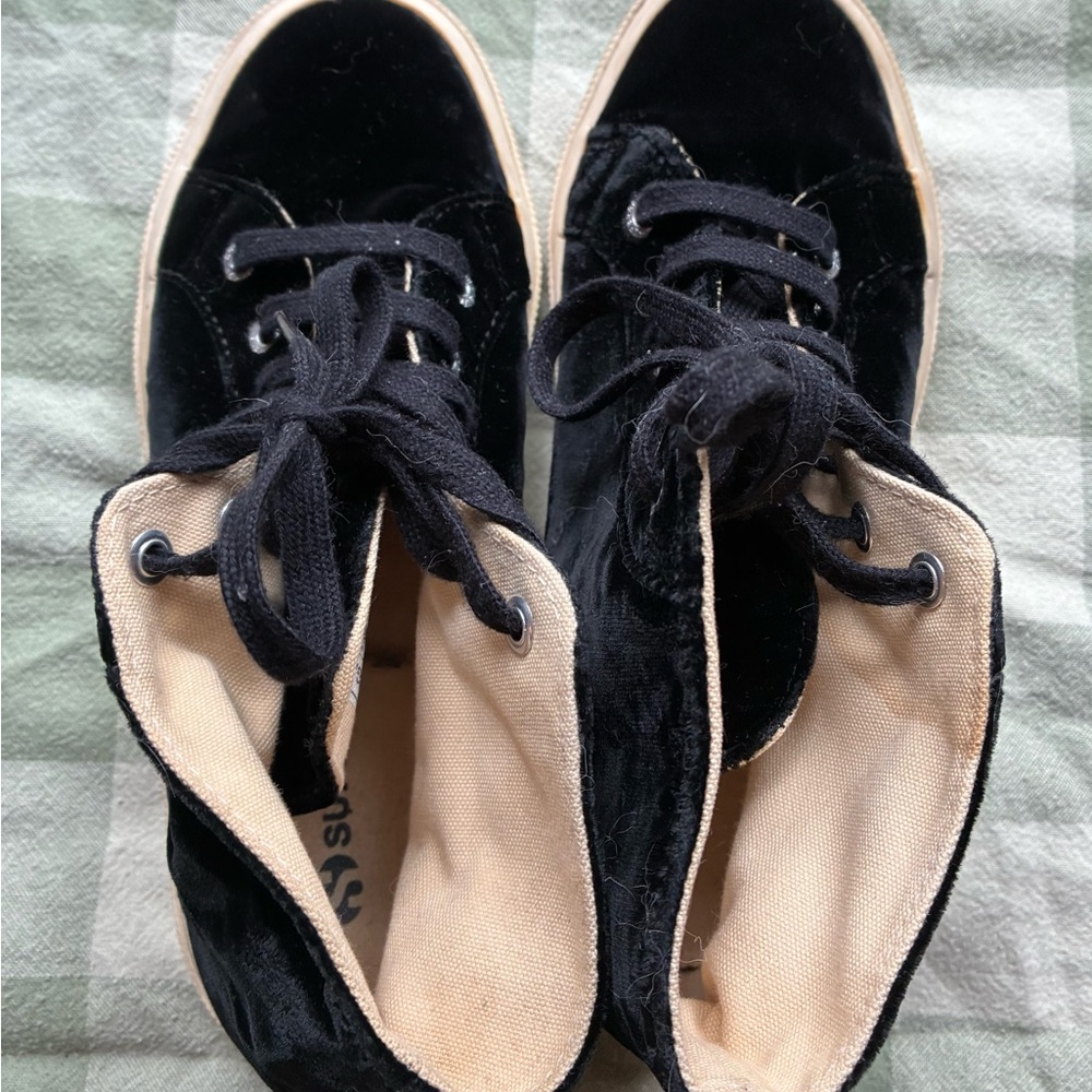 Superga Velvet “2095 Velvtw” Black High-Top Sneakers Women’s 6 Hip Street Indie - Picture 5 of 8